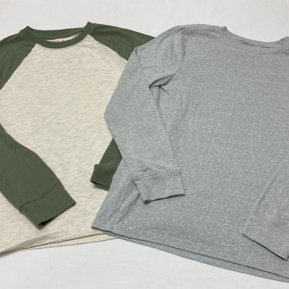 Cat & Jack Green and Gray Long Sleeve Tees Soft Comfort
